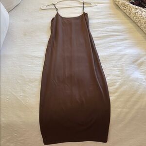 Elegant Brown Slip Dress